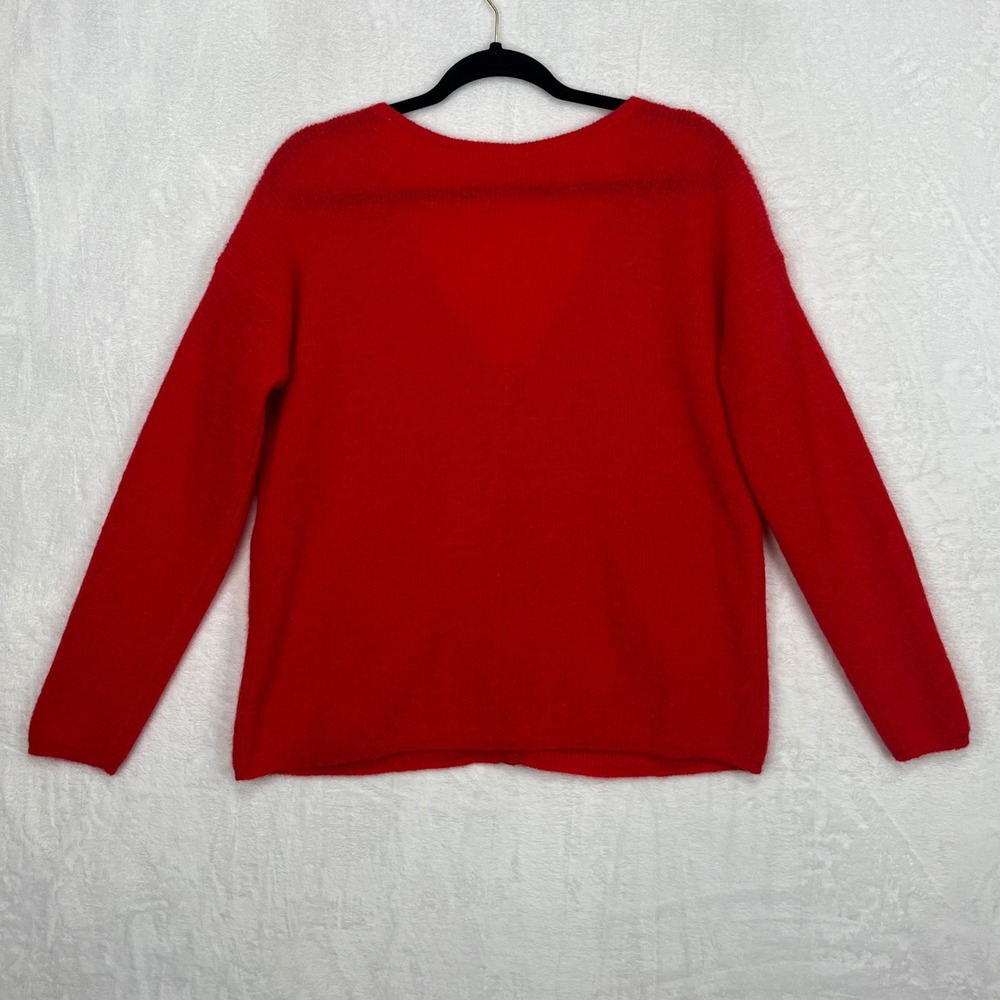 Sezane Barry Cardigan Women's M Reversible Red Mohair Alpaca V-Neck Oversized - Picture 2 of 14